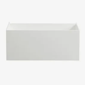 Badkamermeubelset Van Hars Met Geïntegreerde Wastafel En Led-verlichting Nerine Wit & Spiegelloze & Zonder Kraan - Sklum