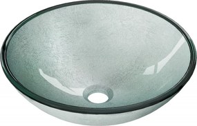 Mexen Mira glazen opbouw wastafel 42 x 42 cm, zilver - 24124211