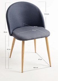 Pak 4 Vint Stoffen Stoelen