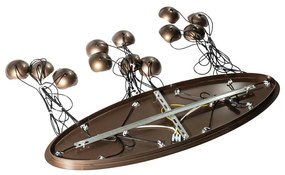 Design hanglamp donker brons met helder glas 12-lichts - Inge