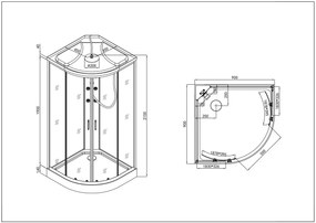 Badstuber TC07 complete douchecabine 90x90x215cm