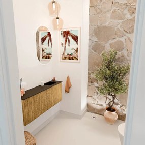 Mondiaz Joya 100cm toiletmeubel oak met wastafel faye rechts 1 kraangat urban