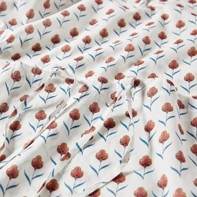 Glasgordijn met strikjes, katoenn, Ditsy