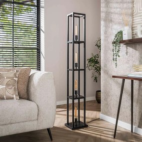 Vloerlamp 4-lichts Zwart