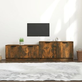 vidaXL Tv-meubel 158,5x36x45 cm bewerkt hout gerookt eikenkleurig