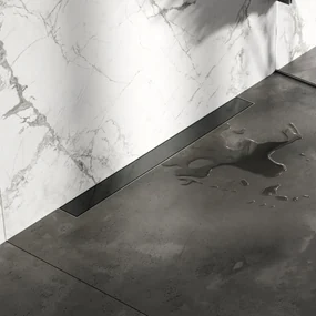 Brauer douchegoot 80x7cm met multifunctioneel rooster en muurflens gunmetal geborsteld PVD