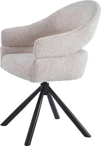 Eetkamerstoel Met Open Rug Beige Zwart
