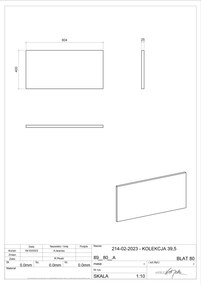 Comad Nova Oak wastafel toppaneel 80cm eiken