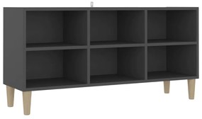 vidaXL Tv-meubel met massief houten poten 103,5x30x50 cm grijs