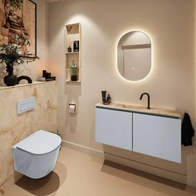 Mondiaz Ture DLux toiletmeubel 100cm clay met wastafel frappe midden met kraangat