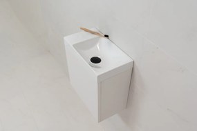 Sanigoods Minimo toiletmeubel 40cm mat wit met witte fontein zonder kraangat