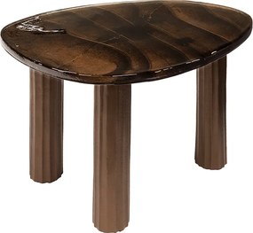 Salontafel Getrokken Glas Koperkleur Middel - 62 X 45cm.