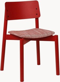 Houten eetstoel Wem met gestoffeerde zitvlak, stapelbaar