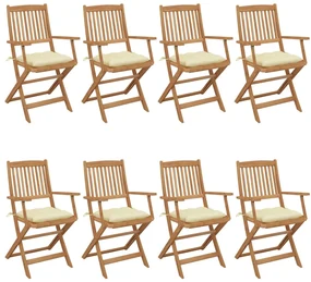 vidaXL Tuinstoelen 8 st inklapbaar met kussens massief acaciahout