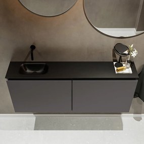 Mondiaz Ture 120cm toiletmeubel dark grey met wastafel urban links geen kraangat