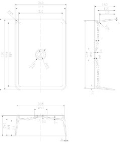 Sapho Thin waskom solid surface 50x37cm wit