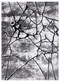 Tapijt modern COZY 8873 Cracks Gescheurd beton - Structureel,  twee poolhoogte , donker grijskleuring