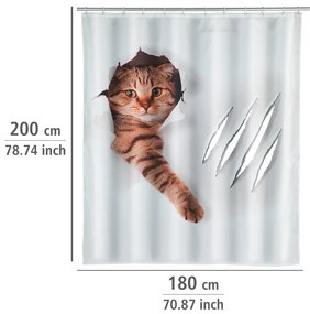 Wenko douchegordijn 180x200cm Cat inclusief ringen