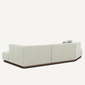 Rechte open hoekbank in stonewashed fluweel, JACOPO