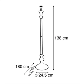 Klassieke vloerlamp grijs - Classico Klassiek / Antiek, Landelijk / Rustiek Binnenverlichting Lamp