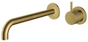 Hotbath Cobber X inbouw wastafelmengkraan 25cm geborsteld messing PVD