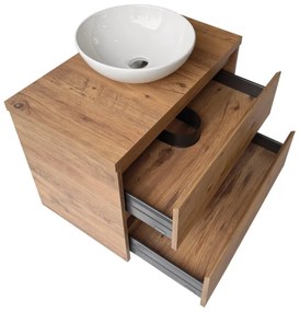 Sanicare Avenza badmeubel 80cm arrano oak met ronde witte waskom