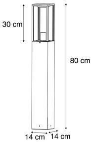 Staande buitenlamp zwart 80 cm met grondpin en kabelmof - Charlois Industriele / Industrie / Industrial, Design E27 IP44 Buitenverlichting