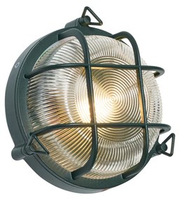 Buiten wand- en plafondlamp donker groen rond IP44 - Noutica