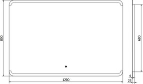Mexen Nida verlichte badkamerspiegel 120 x 80 cm, LED 6000K, anti-condens - 9806-120-080-611-00