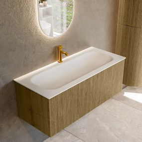 Mondiaz Kurve 110cm badmeubel dusk met 1 lade en wastafel big medium midden 1 kraangat