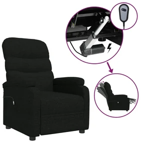 vidaXL Fauteuil verstelbaar elektrisch stof zwart