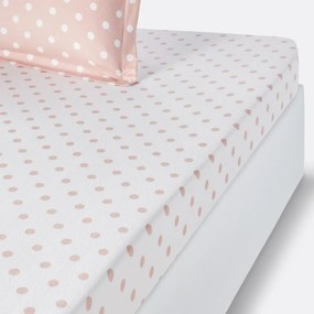Hoeslaken in flanel met stippenprint Clarisse