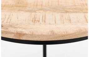 Goossens Salontafel Zida rond, hout mango bruin, urban industrieel, 54 x 45 x 54 cm