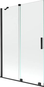 Mexen Velar tweedelige verschuifbare badwand 120 x 150 cm, transparant, zwart - 896-120-000-01-70