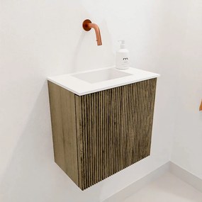 Mondiaz Joya 40cm toiletmeubel dusk met wastafel faye midden zonder kraangat talc
