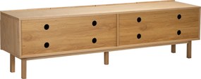 Eiken Tv-meubel Met 3D Vormen - 200x40x55cm.