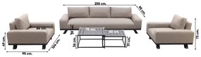 Barcelona/Royalty Sunbrella stoel-bank loungeset - Taupe - 5-delig