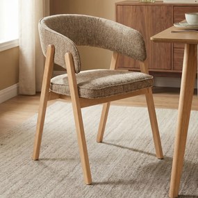 Zuiver Bright Eiken Eetkamerstoel Met Armleuningen Bruin