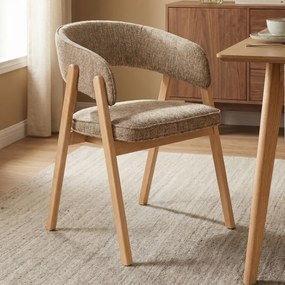 Zuiver Bright Eiken Eetkamerstoel Met Armleuningen Bruin