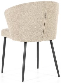 Eleonora Santos Taupe Eetstoel Boucle Met Ronde Rug