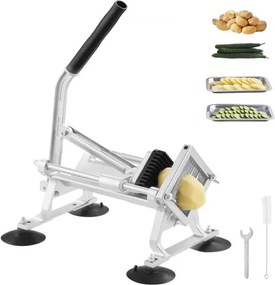VEVOR Commerciële Groentesnijder, 1/4 Inch Fruitsnijder, Groentesnijder van Roestvrij Staal en Aluminiumlegering, Handmatige Groentesnijder, voor Radijsjes, Uien, Aardappelen, Citroenen