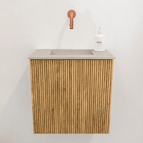 Mondiaz Joya DLux 40cm toiletmeubel oak met wastafel faye midden zonder kraangat opalo