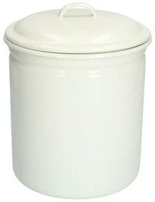 Opbergblik, emaille, wit,Ø 12 cm