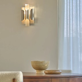 Wandlamp in metaal ijzer, gesatineerd nikkel, Henrio