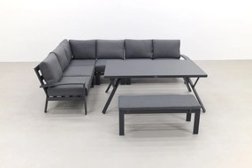 Rondo lounge diningset – Carbon black/mystic grey