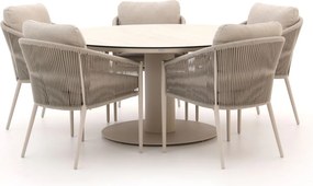 Diningset Bellagio | 5 personen | Tuinset travertin | 6-delig | Kees Smit Tuinmeubelen