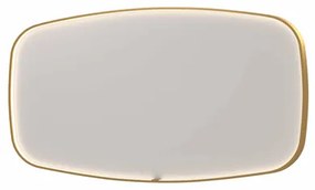 INK SP31 spiegel - 160x4x80cm contour in stalen kader incl dir LED - verwarming - color changing - dimbaar en schakelaar - geborsteld mat goud 8409882