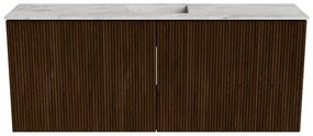 Mondiaz Joya DLux 100cm toiletmeubel walnut met wastafel faye midden zonder kraangat glace