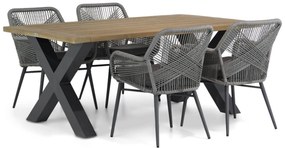 Tuinset 4 personen 180 cm Rope Grijs Lifestyle Garden Furniture Advance/Cardiff
