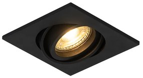 QAZQA Moderne inbouwspot zwart verstelbaar - Club Modern GU10 vierkant Binnenverlichting Lamp